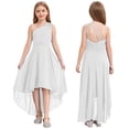 thumbnail image 3 of Miaeowve Flower Girl Dress for Wedding Kids Sparkly One Shoulder Ruched High Low A Line Maxi Summer Dress Ivory 8, 3 of 7