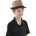 thumbnail image 2 of Dress Up America 956 Chevron Fedora Hat, Brown, 2 of 2