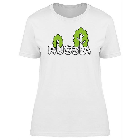 Russia With White Trees T-Shirt Women -Image by Shutterstock, Female Large