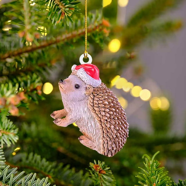 Fiudx Ofertas relámpago del día, solo en línea Colgante pequeño de Navidad Adornos para árbol de Navidad para coche Gorro de Navidad acrílico Colgante pequeño