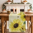 thumbnail image 2 of Table Runner 72 Inches Long for Kitchen Dining, Sunflowers Dresser Scarf Farmhouse, Dining Table Decorations for Wedding/Parties, Spring Botanical Watercolor Blossom Flowers 13 x 72 In, 2 of 8