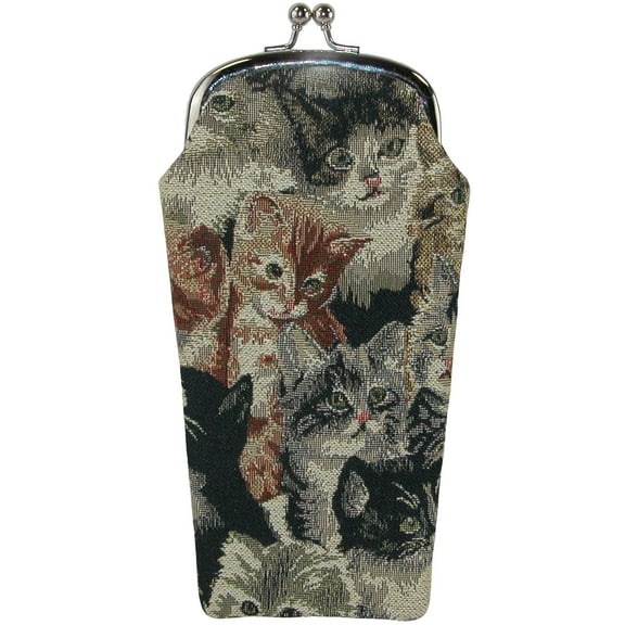 CTM  Cat Print Tapestry Glasses Case (Women)