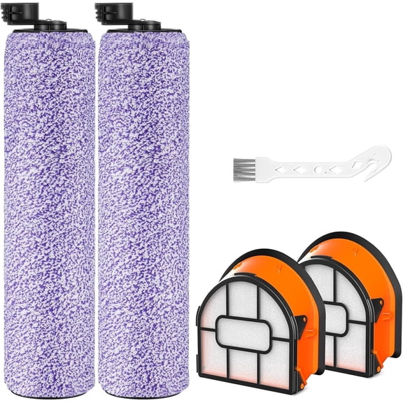 WDB1F2 Replacement Brushroll & Filter Bundle Compatible with Shark Hydrovac WD101 WD201 WD100 WD200 AW201 WD200C WD201C WD101C HydroVac XL 3-in-1 Vacuum Cleaner,Compare Parts WDB1, WDB2, WDFF1, WDFF2