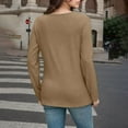 thumbnail image 3 of Womens V Neck Long Sleeve Shirts Dressy Casual Fall Tops Trendy Loose Tunic Tops Blouse Was Out Long Sleeve Oversized Tees for Women Athletic Top Women Womens Long Sleeve T Shirts Pack Exercise, 3 of 4