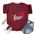 thumbnail image 4 of WEAIXIMIUNG Womens T Shirts Fitted V Neck Valentine's Day Short Sleeved Spring Summer All Printed Pattern Loose Crewneck Top T Shirt, 4 of 4