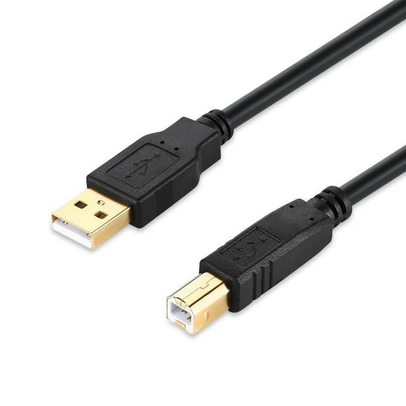 USB Printer Cable 5FT, USB 2.0 Type A-Male to B-Male Cord, High Speed Scanner Cable Compatible with Hp, Canon, Brother, Samsung, Dell, Epson, Lexmark, Xerox, Piano, Dac, and More, Black