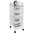 thumbnail image 4 of Alden Design 10 Drawer Rolling Storage Cart Organizer with Lockable Wheels, White, 4 of 11