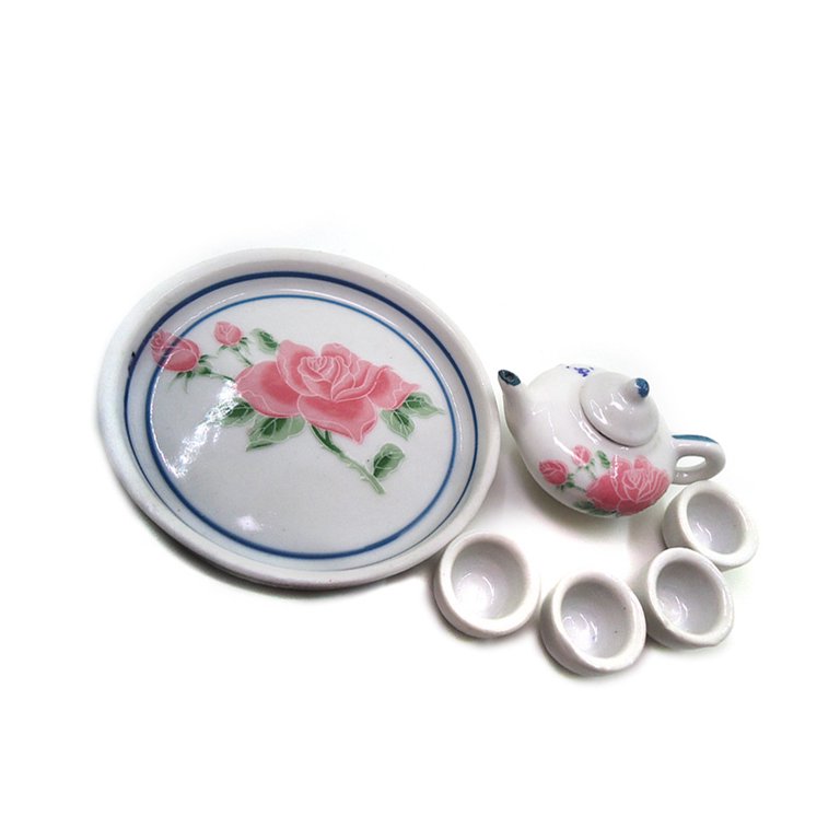 Doll House Ceramic Teapot Vase with Flower Pattern | Miniature Pottery  Tableware | Dollhouse Porcelain Tea Pot (1 Piece / 35mm x 29mm)