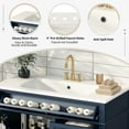 thumbnail image 4 of 36" Bathroom Vanity Sink, Ceramic Vanity Cabinet with Ceramic Sink and Tip-out Drawers, Freestanding Bathroom Vanity Cabinet Sink Base Vanities for Bathroom Home Improvement, Blue, 4 of 7