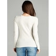 thumbnail image 3 of Essential Basic Women's Plain Basic Cotton Spandex Scoop Neck Long Sleeve T Shirt, 3 of 5
