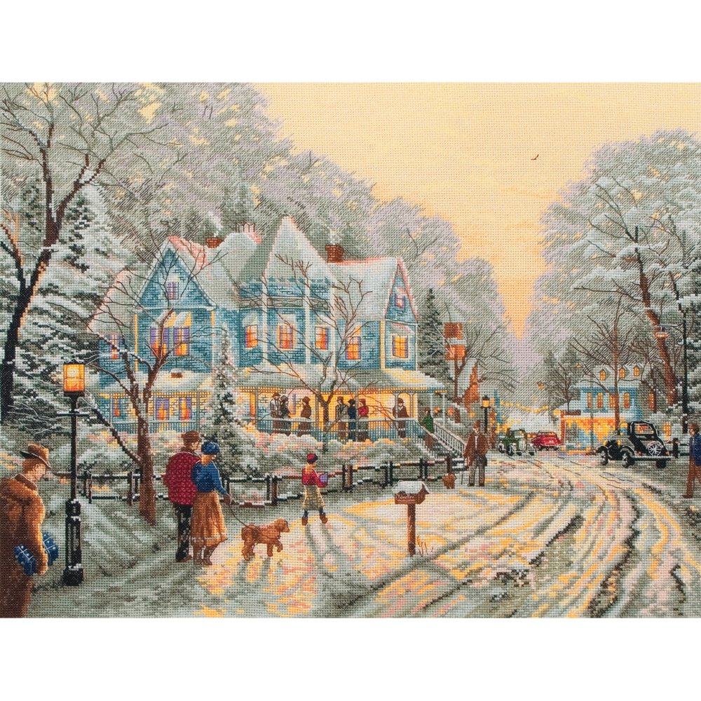 Thomas Kinkade A Holiday Gathering Counted Cross Stitch Kit14X18 16