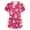 Pink, variant on Scrub Shirts for Women Cartoon Animals Theme Print V Neck Short Sleeve Nurse Working Tops