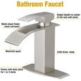 thumbnail image 6 of Brushed Nickel Waterfall Bathroom Vanity Sink Faucet with 6" Deck Plate for 1 or 3 Hole, 6 of 15