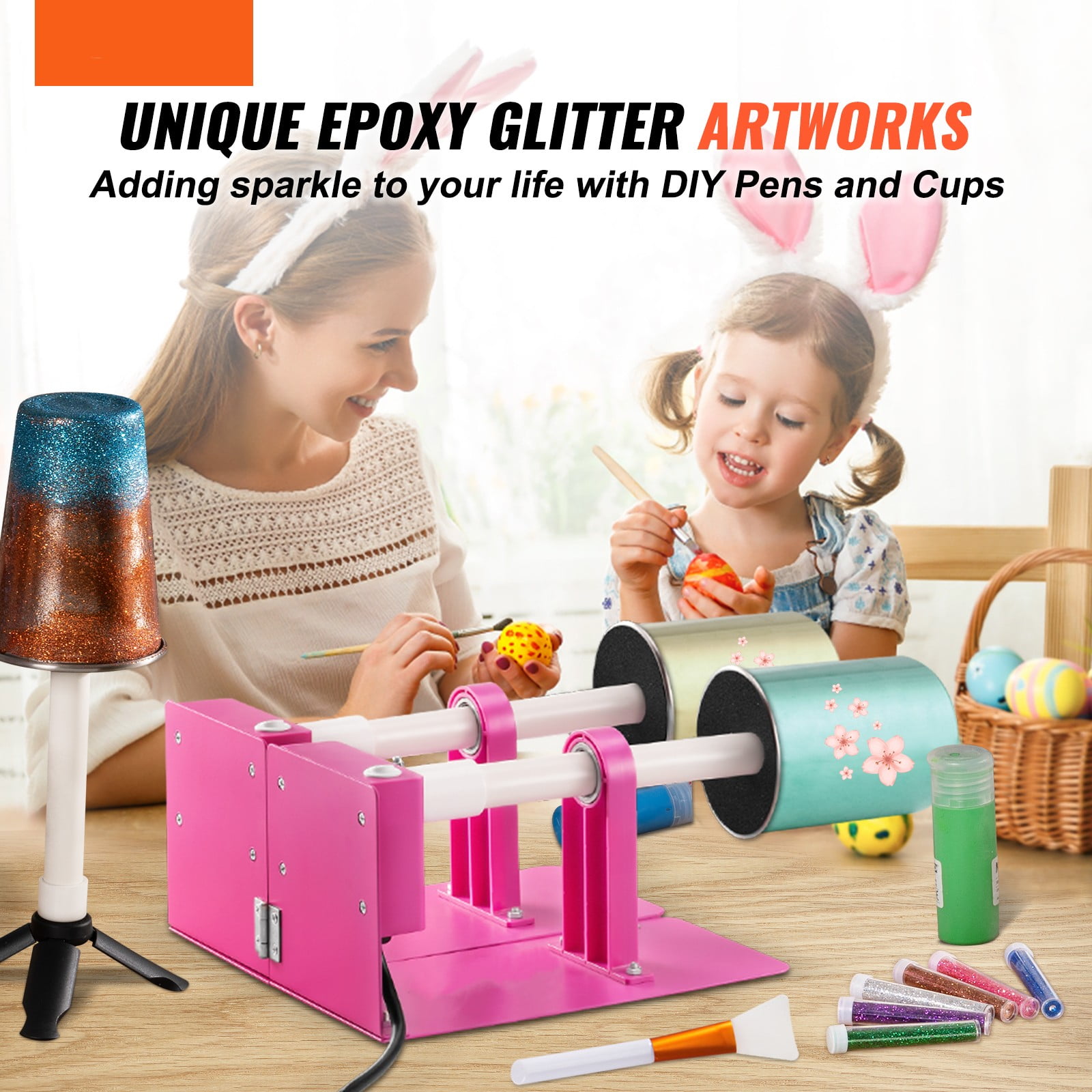 GLITTER TUMBLER WITH EPOXY FOR BEGINNERS: Guide On How To Make Glitter  Tumblers, Setting Up An Epoxy Tumbler Turner