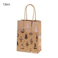 thumbnail image 2 of 12 Pcs Christmas Kraft Paper Bag Bronzing Gift Bags Silver Foil Gift Treat Goodie Bag with Handle for Holiday New Year Party Packaging Decor, 2 of 7