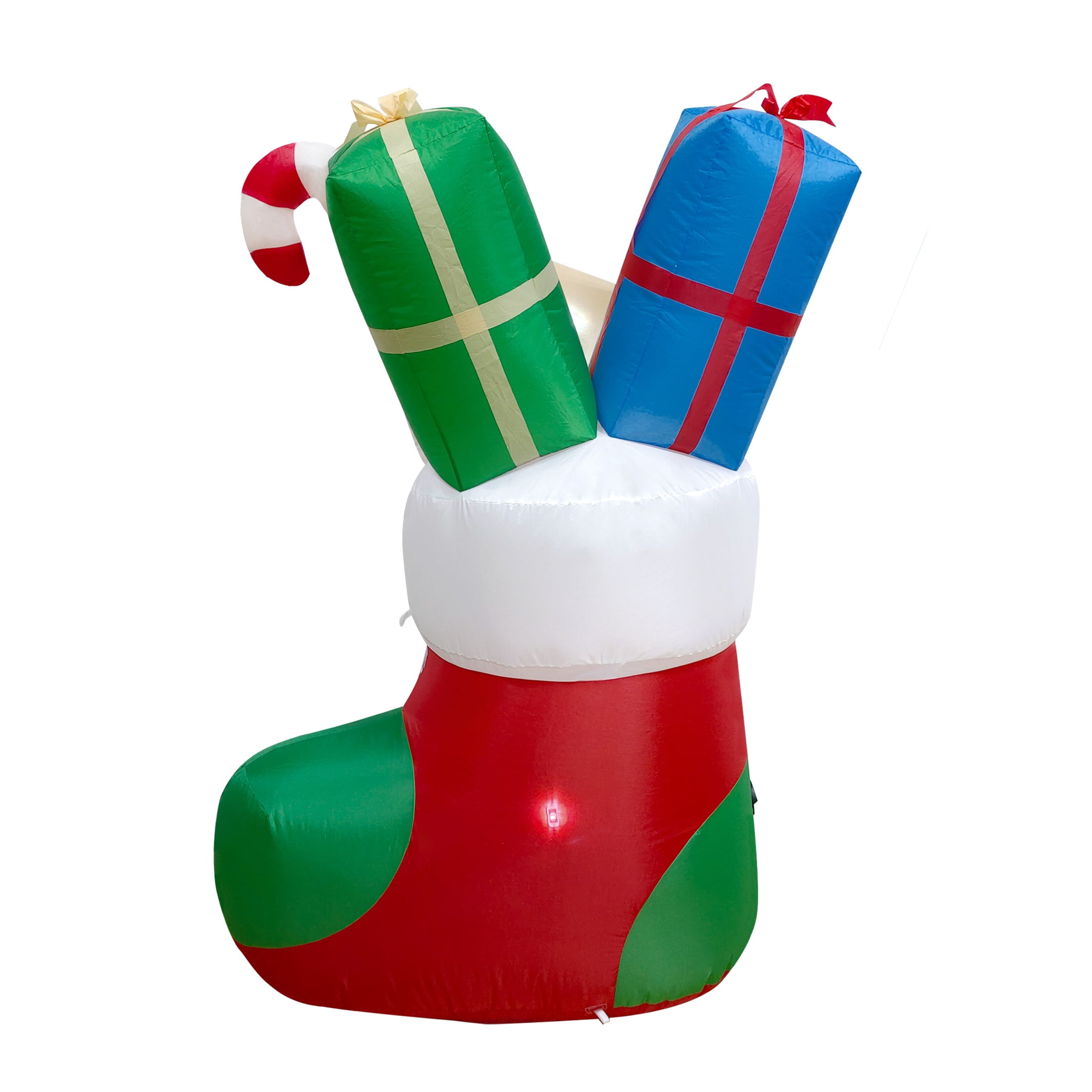 Multicolor Cat in Stocking Christmas Airblown Yard Inflatable, 4.5', by Holiday Time