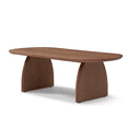 thumbnail image 5 of Tcbosik Oval Coffee Table, 47 Inch Modern Cocktail Table, Center Table for Living Room, Easy Assembly, Walnut Brown, 5 of 7