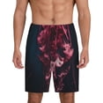 thumbnail image 1 of Balery Mesmerizing Pink Jellyfish Pantalones cortos de pijama de punto de algodón para hombre con cinturilla y bolsillos-Small, 1 of 6