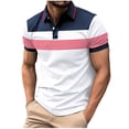 thumbnail image 2 of Mens Big & Tall Golf Shirts Plus Size S-5X Short Sleeve T-Shirts for Men Pullover Button Collared Color Block Workout Tees Tops, 2 of 7