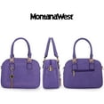 thumbnail image 3 of Montana West Small Top Handle Purse for Women Crossbody Satchel Handbag Barrel Bag, Purple, 3 of 8