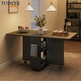 thumbnail image 5 of Tuekys 47.2 in Rectangle Storage Racks Dining Table, Grey, 5 of 9
