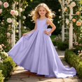 thumbnail image 2 of RFQWOVSR Girls Satin Bow Sleeveless Backless Dress Tween Wedding Party Princess Gown 9 Years, 2 of 6