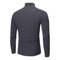 thumbnail image 4 of Mens Mock Neck Shirts Fleece Long Sleeve Tops Basic Pullover T-Shirts Dark Gray S, 4 of 4