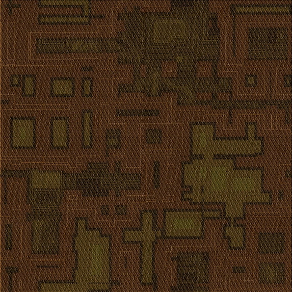 Ahgly Company Indoor Square Patterned Dark Bronze Brown Area Rugs, 5' Square