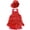 A Red, variant on YEAHDOR Kids Girls Tiered Shiny Sequins Leotard with Hat Modern Jazz Dancewear Performance Competition Costume Sky Blue 12