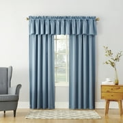 Sun Zero Kylee Energy Efficient Room Darkening Rod Pocket Curtain Panel, 54 X 84, Vintage Blue