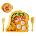 thumbnail image 1 of Toddler Plate, Portable Baby Plates for Toddlers and Kids, BPA-Free Strong Suction Plates for Toddlers, Dishwasher & Microwave Safe Silicone Placemat，yellow, 1 of 4