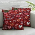 thumbnail image 3 of Pratyus Hearts Square Pillow Cover Case for Cushions Sofa Bed Outdoor Decoration High-Quality Zipper Closure 1PC 18x18in, 3 of 5