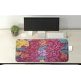 thumbnail image 2 of East Computer Mouse Pad, Colorful Blossoms in the Style of Balinese Batik Eastern Traditional Image Print, Rectangle Non-Slip Rubber Mousepad X-Large, 35" x 15" Gaming Size, Multicolor, by Ambesonne, 2 of 2