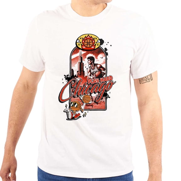 Retro Chicago Basketball Player Men's Graphic T Shirt Tees Brisco Brands S