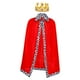 thumbnail image 3 of Capa Y Corona Reales, Accesorios de Disfraz para Fiesta de Cumpleaños O Cosplay Rojo adulto, 3 of 9