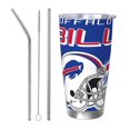 thumbnail image 1 of Taza térmica duradera de acero inoxidable 304 con tema del equipo de fútbol Bills con tapa y pajita Taza térmica de acero inoxidable de 20 oz Taza para automóvil Adecuada para bebidas frías y, 1 of 8