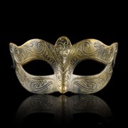 Xfvqtps Masquerade Mask for Men Half Face Retro Rome Mask Ball Mask Celebrations Party Accessory Gold