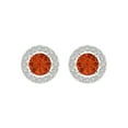 thumbnail image 3 of Clara Pucci 1.24Ct Red Round Cut VVS1 Screw Back Stud 14k Solid hypoallergenic Gold Designer Earrings For April, 3 of 7