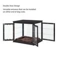 Unipaws Pet Crate Dog Bed End Table with Cushion, Wooden Wire Dog