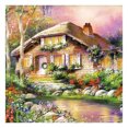 thumbnail image 1 of (A-40*40cm) hilo algodón ecológico 11CT impresión 3 hebras 40*40CM kit serie paisaje punto cruz casa SZX59, 1 of 9
