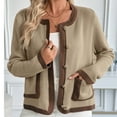 thumbnail image 4 of Cardigan Sweaters for Women Early Fall Fashion Long Sleeve Crew Neck Button Down Fall Outfits with Pocket, 4 of 9