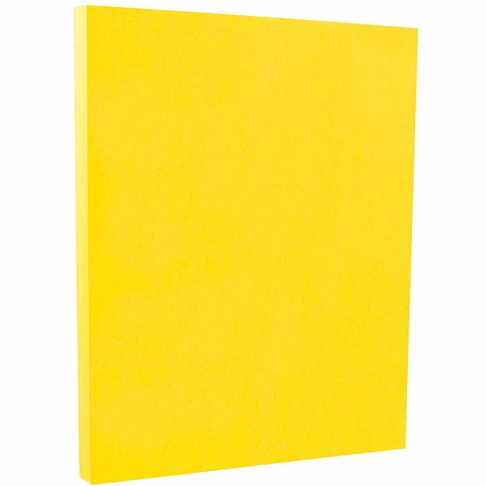 JAM Paper Solid Colors, 8 1/2 x 11, Yellow, 65lb, 2 packs of 50