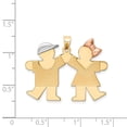 thumbnail image 2 of FJC Finejewelers 14 Kt Tri Color Gold Large Boy On Left Girl On Right Engravable Charm, 2 of 5