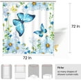 thumbnail image 4 of Blue Hydrangeas Shower Curtain 72 x 72 Inch, Spring Floral Daisy Shower Curtain Butterfly Shower Curtain Bathroom Decor, Polyester Fabric Waterproof with Hooks, 4 of 6