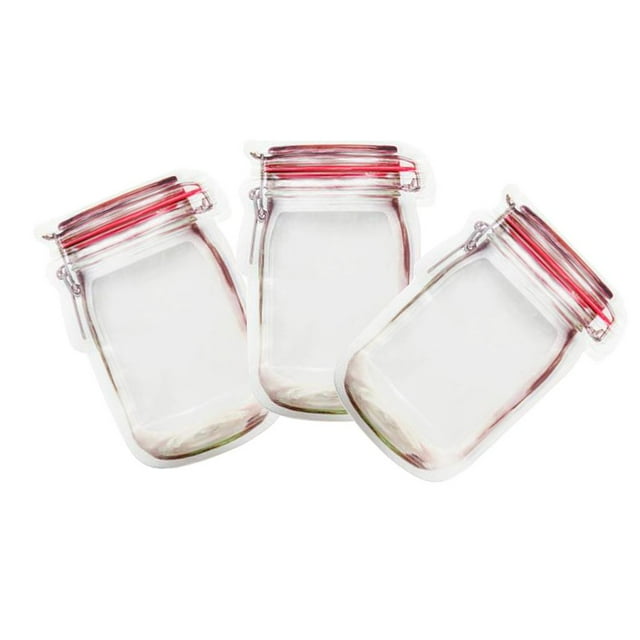 simhoa 3 Pcs Sac de Rangement pour Bonbons en Plastique, Poignée Ample, Sac Auto-Scellant Rouge 3 Pcs