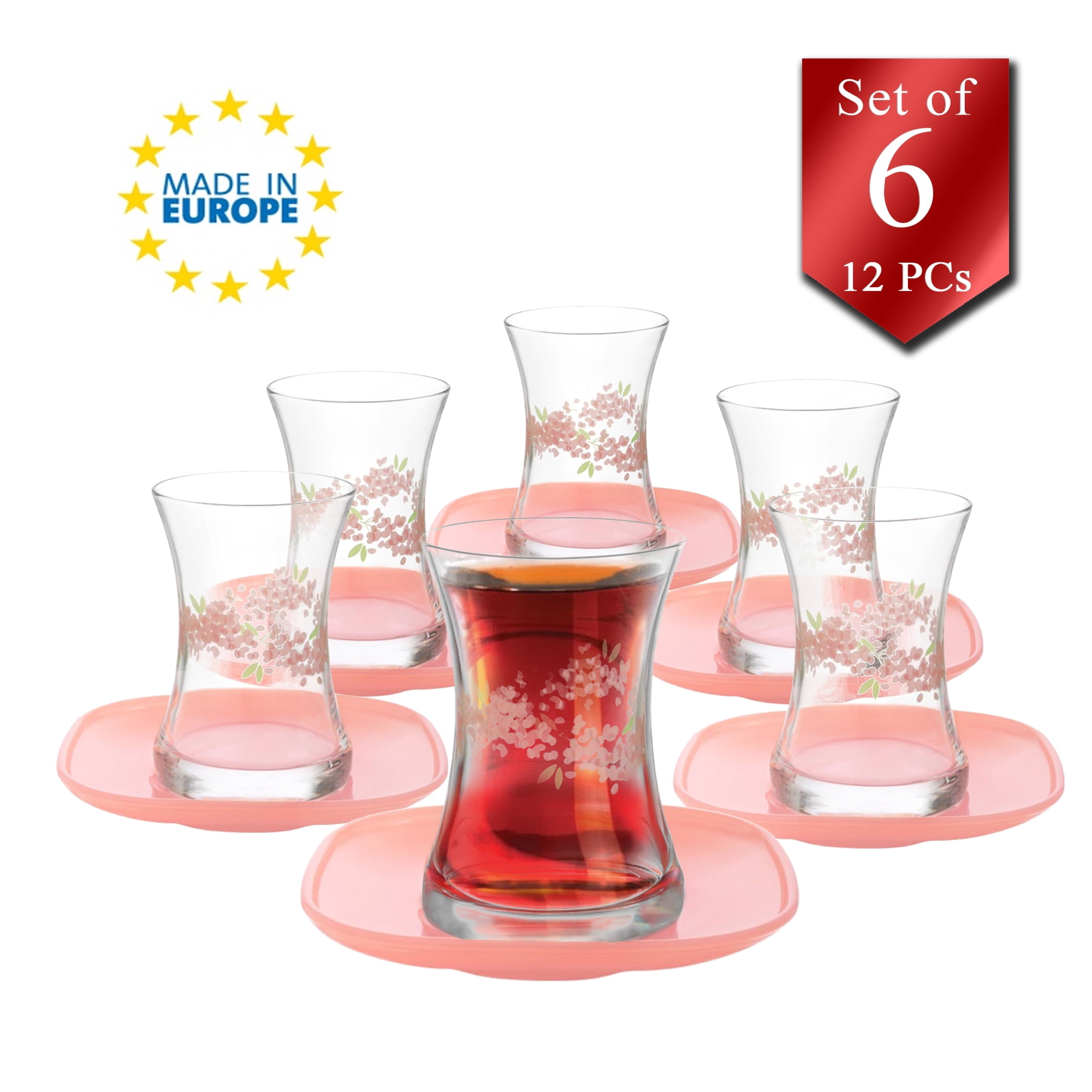 Gurallar Turkish Tea Glass Set Derin 4.75 OZ 