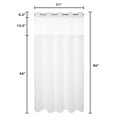 thumbnail image 3 of Barossa Design No Hook Extra Long Waffle Weave Shower Curtain with Snap in Liner, Mesh Window, 71"W x 86"L, White, 3 of 6