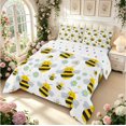 thumbnail image 2 of Erosebridal Dreamy Bug Bee Queen Comforter Set,Boho Florals Comforter Sets Queen,White Yellow,Polkadot Reversible,3 Pieces,1 Comforter and 2 Pillowcases, 2 of 7