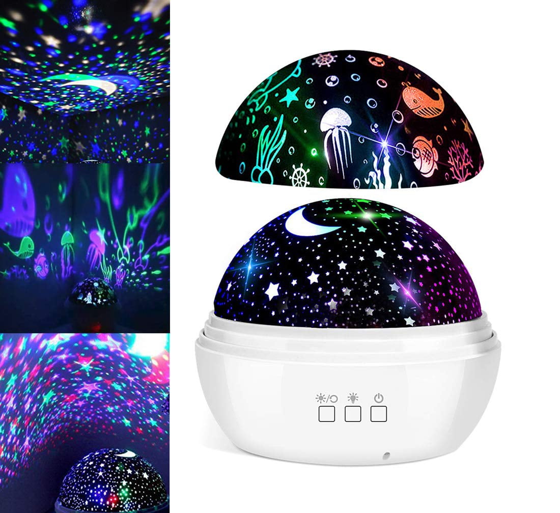 DTS-ES Sky/Marine Life Rotating Ceiling Projector Night Light Lamp for