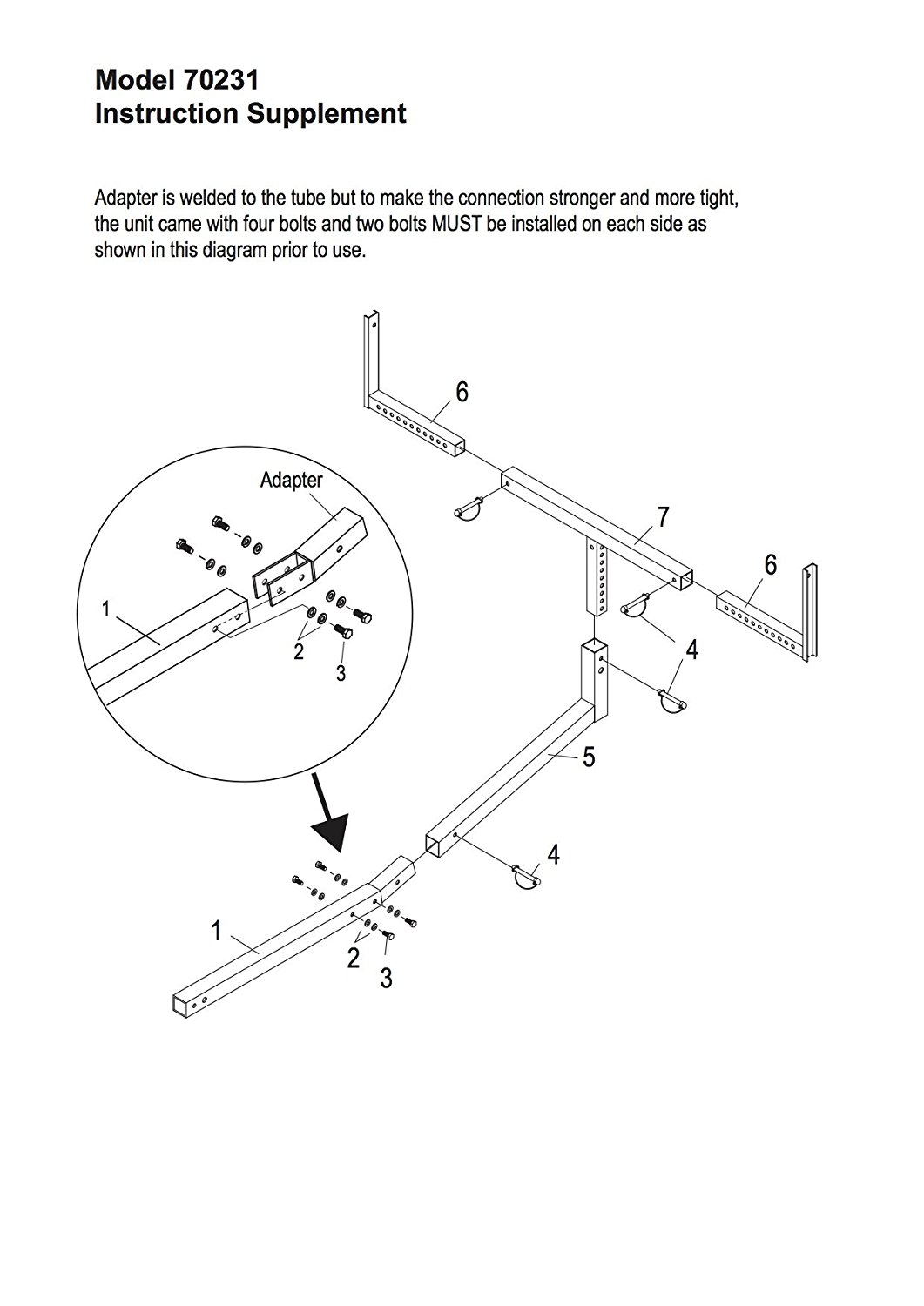 MaxxHaul 70231 Hitch Mount Truck Bed Extender (for Ladder, Rack, Canoe, Kayak, Long Pipes and Lumber) - image 3 of 4